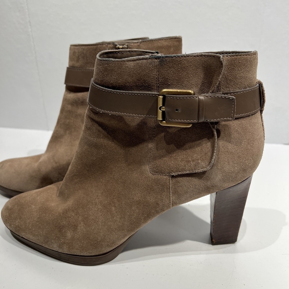 Franco‎ Sarto Suede Boots with Ankle Buckle Detail - Idrina Desert Brown 9.5